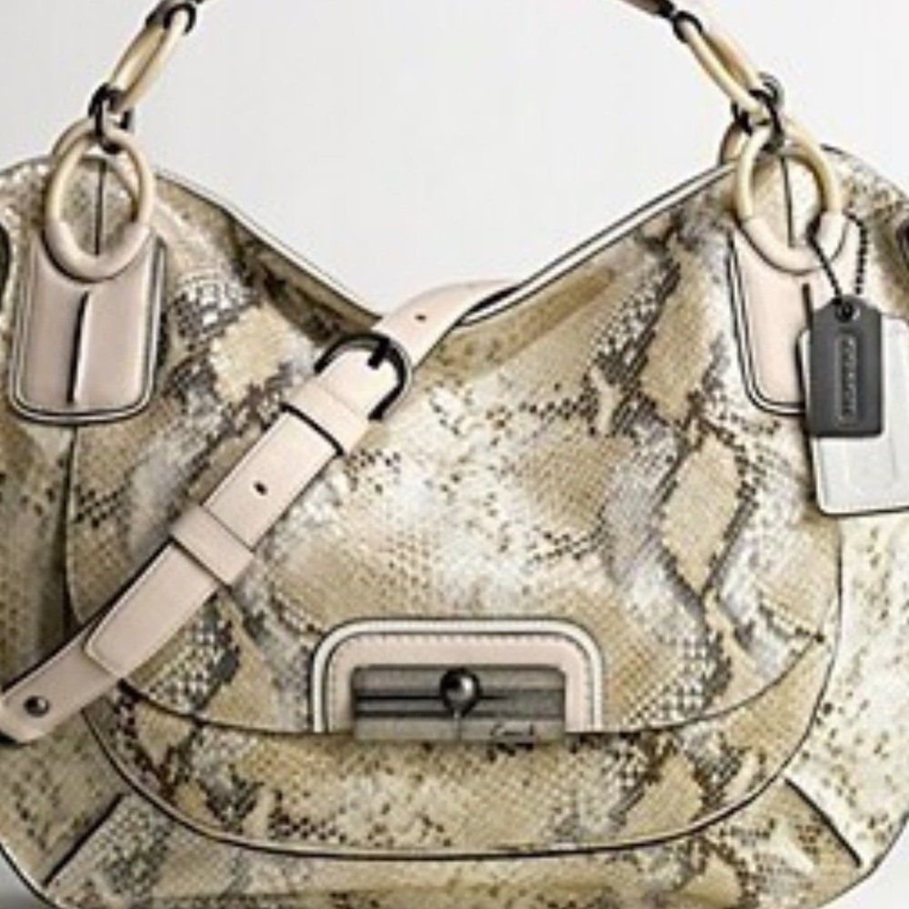 COACH KRISTIN EMBOSSED PYTHON LEATHER BAG